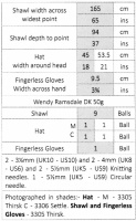 Knitting Patterns - Wendy 5945 - Ramsdale DK - Shawl Hat & Fingerless Gloves